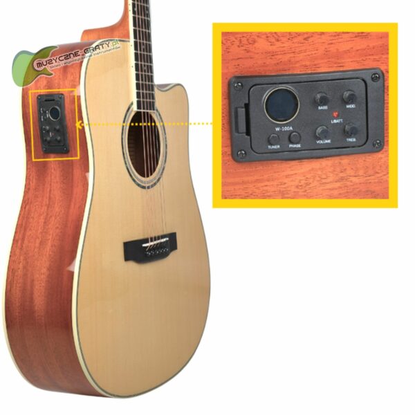 V-TONE VEAG1 CE NT gitara elektroakustyczna 4/4 dreadnought - obrazek 2