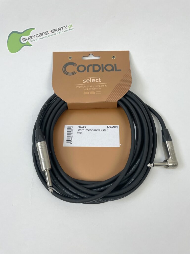 Kabel Instrumentalny 6m Jack-Jack Kątowy Cordial CTI 6 PR-