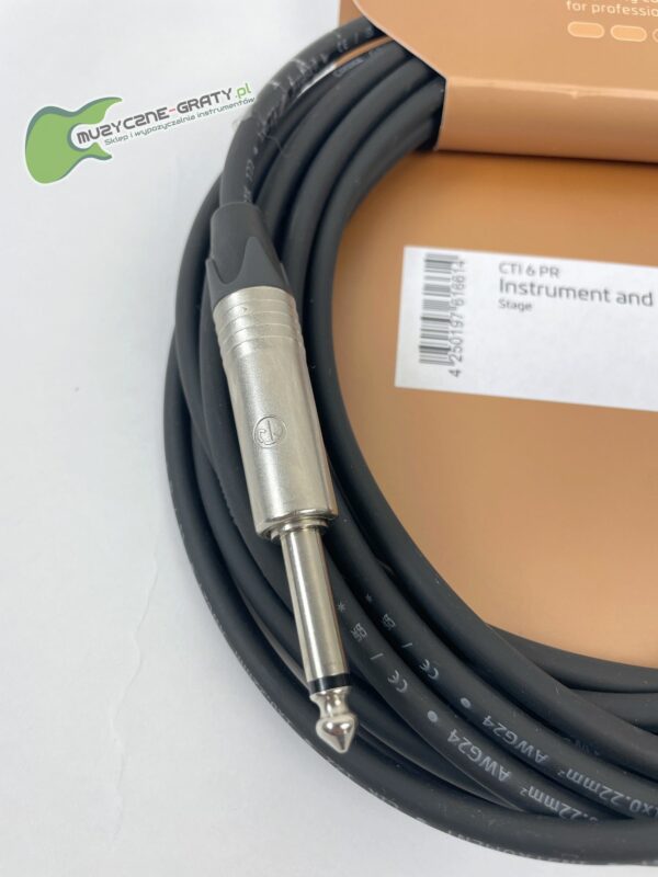 Kabel Instrumentalny 6m Jack-Jack Kątowy Cordial CTI 6 PR-BK (Neutrick) - obrazek 3